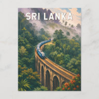 Illustration de train vintage Sri Lanka Art de voy