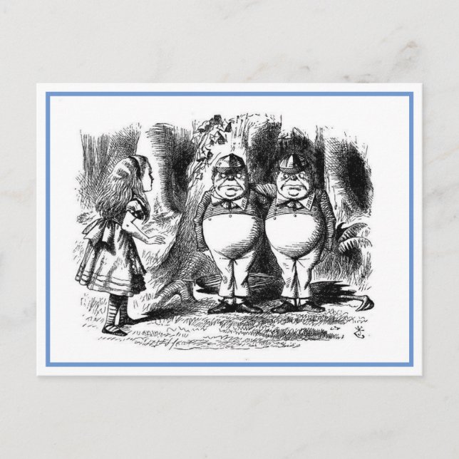 Carte Postale Illustration de Tweedledum et Tweedledee (Devant)