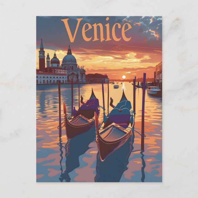 Carte Postale Illustration de Venise (Devant)