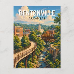 Carte Postale Illustration de voyage à Bentonville Arkansas