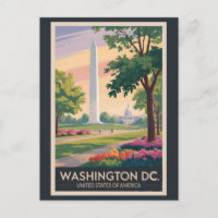 Illustration de voyage à Washington DC Art vintage