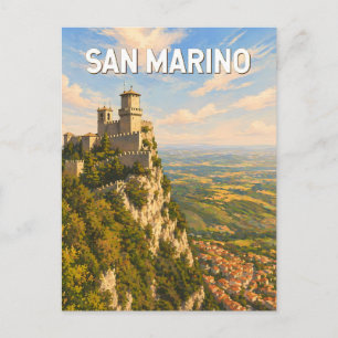 Carte Postale Illustration de voyage artistique vintage de Saint