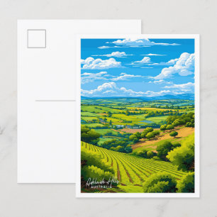 Carte Postale Illustration de voyage d'Adelaide Hills Australie