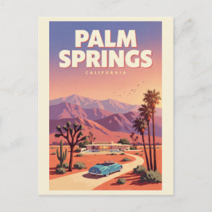 Carte Postale Illustration de voyage d'art à Palm Springs Califo