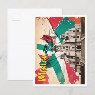 Carte Postale Illustration de voyage d'art pop mexicain