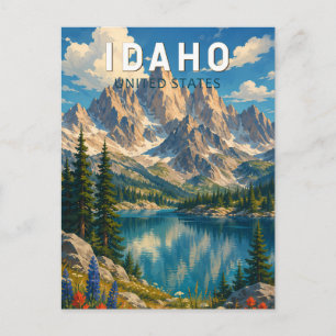 Carte Postale Illustration de voyage d'art vintage de l'Idaho
