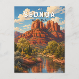 Carte Postale Illustration de voyage d'art vintage de Sedona Ari