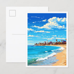 Carte Postale Illustration de voyage de Cottesloe Beach Australi