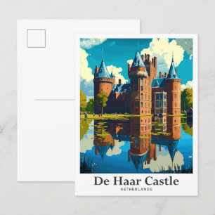 Carte Postale Illustration de voyage de De Haar Castle Pays-Bas