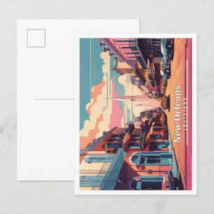 Carte Postale Illustration de voyage de la Pop Art de la Nouvell