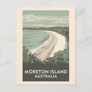 Carte Postale Illustration de voyage de l'île Moreton en Austral