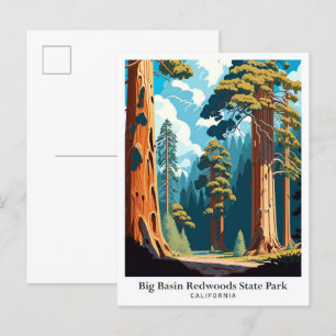 Carte Postale Illustration de voyage du parc national de Big Bas