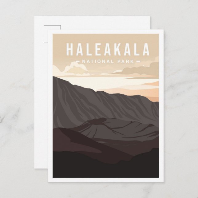 Carte Postale Illustration de voyage du Parc national de Haleaka (Devant / Derrière)
