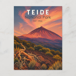 Carte Postale Illustration de voyage du parc national de Teide e