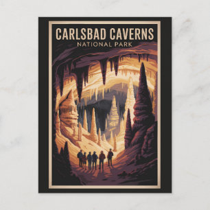 Carte Postale Illustration de voyage du parc national des grotte