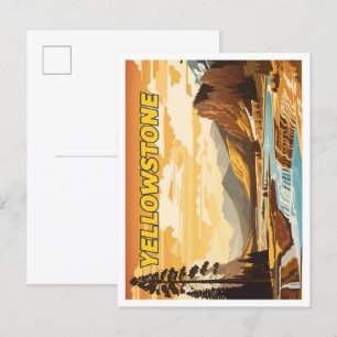 Carte Postale Illustration de voyage en art Vintage de Yellowsto