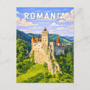 Carte Postale Illustration de voyage en Roumanie Art vintage