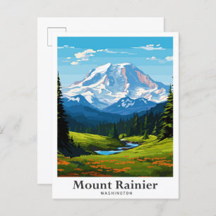 Carte Postale Illustration de voyage Mount Rainier Washington