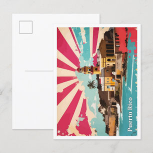 Carte Postale Illustration de voyage Porto Rico Pop Art