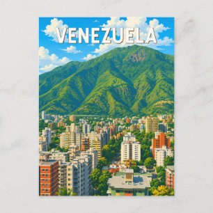 Carte Postale Illustration de voyage Vénézuela Art Vintage