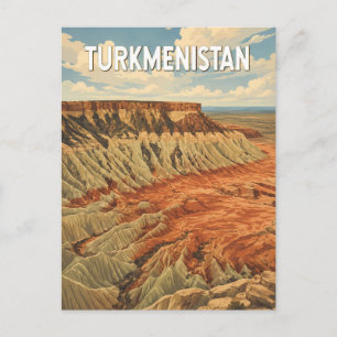 Carte Postale Illustration de voyage vintage au Turkménistan