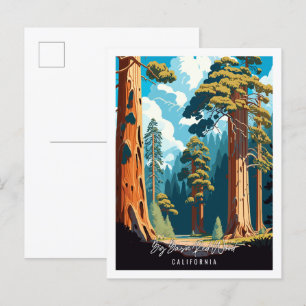 Carte Postale Illustration de voyage vintage Big Basin Red Wood