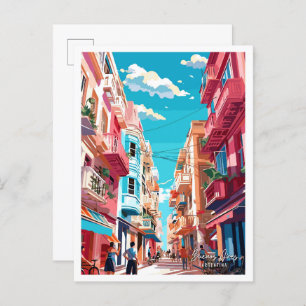 Carte Postale Illustration de voyage vintage Buenos Aires Argent