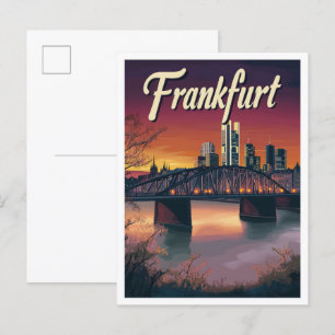 Carte Postale Illustration de voyage vintage de l'art de Francfo