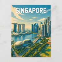 Illustration de voyage vintage de Singapour