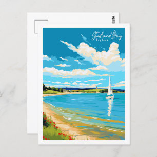 Carte Postale Illustration de voyage vintage de Studland Bay Eng