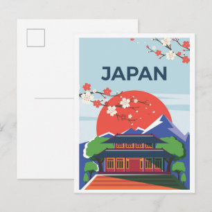 Carte Postale Illustration de voyage vintage de Tokyo Japon Art
