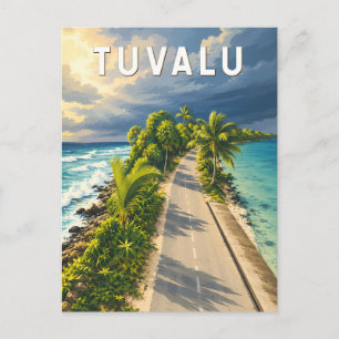 Carte Postale Illustration de voyage vintage de Tuvalu
