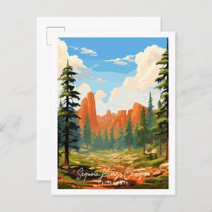 Carte Postale Illustration de voyage vintage du canyon Sequoia K