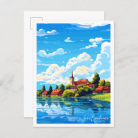 Illustration de voyage vintage du lac Constance Al