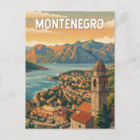 Illustration de voyage vintage du Monténégro