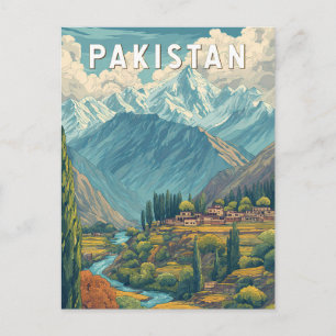 Carte Postale Illustration de voyage vintage du Pakistan