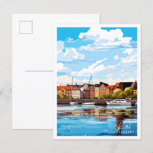 Carte Postale Illustration de voyage vintage Kiel Allemagne