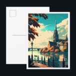 Carte Postale Illustration de voyage vintage Konstanz Allemagne<br><div class="desc">Konstanz Allemagne Art lieu de voyage vintage illustration</div>