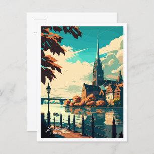 Carte Postale Illustration de voyage vintage Konstanz Allemagne