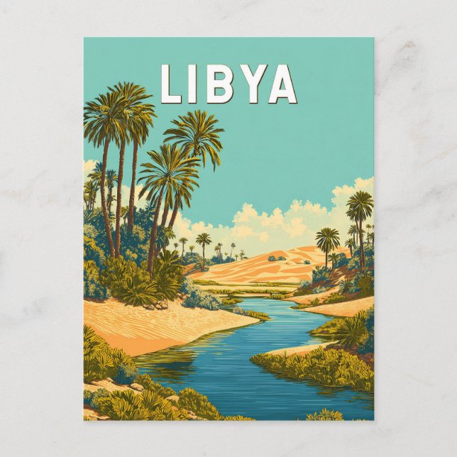 Carte Postale Illustration de voyage vintage Libye (Devant)
