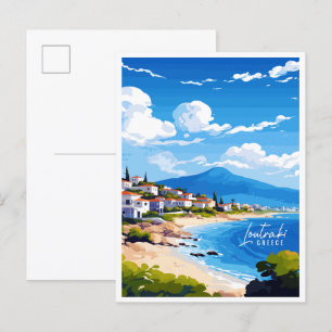 Carte Postale Illustration de voyage vintage Loutraki Grèce