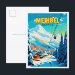 Carte Postale Illustration de voyage vintage Meribel France<br><div class="desc">Illustration du lieu de voyage vintage Meribel France</div>