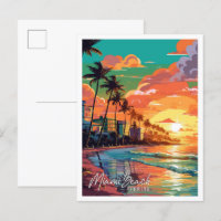 Illustration de voyage vintage Miami Beach Florida