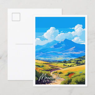 Carte Postale Illustration de voyage vintage Mount Ida Greece