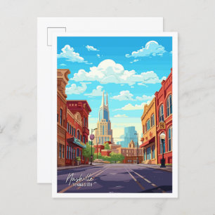 Carte Postale Illustration de voyage vintage Nashville Tennessee