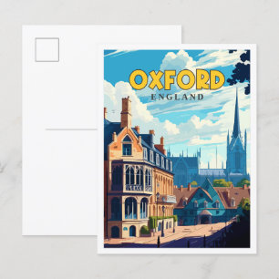 Carte Postale Illustration de voyage vintage Oxford England