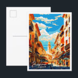 Carte Postale Illustration de voyage vintage Pamplona Espagne<br><div class="desc">Illustration du lieu de voyage vintage de Pampelune Espagne</div>