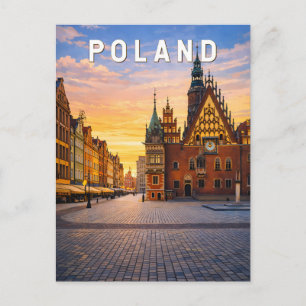 Carte Postale Illustration de voyage vintage Pologne