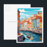 Carte Postale Illustration de voyage vintage Porto Portugal<br><div class="desc">Image du lieu de voyage vintage Porto Portugal</div>