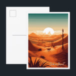 Carte Postale Illustration de voyage vintage Sahara Desert Art<br><div class="desc">Sahara Désert Afrique Art lieu de voyage vintage illustration</div>